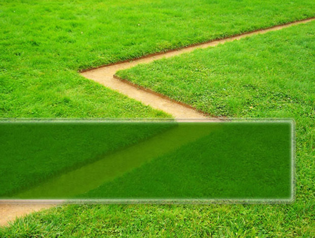 绿草与道路PPT自然模板